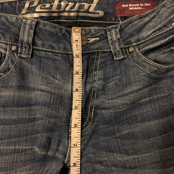 💙 Petrol Blue Boot Cut Jeans with Embellished Pockets 💙 - Picture 4 of 9